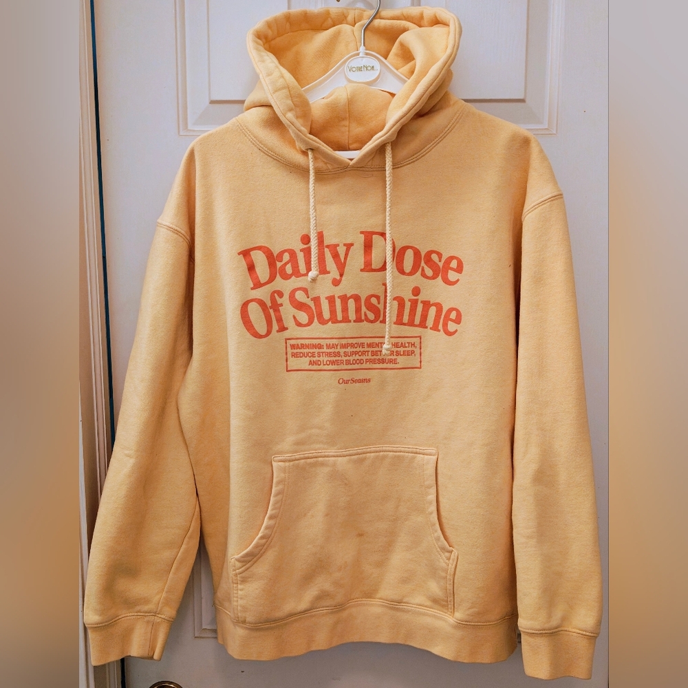 OurSeasns Daily Dose of Sunshine Mental Health Heavyweight Hoodie.